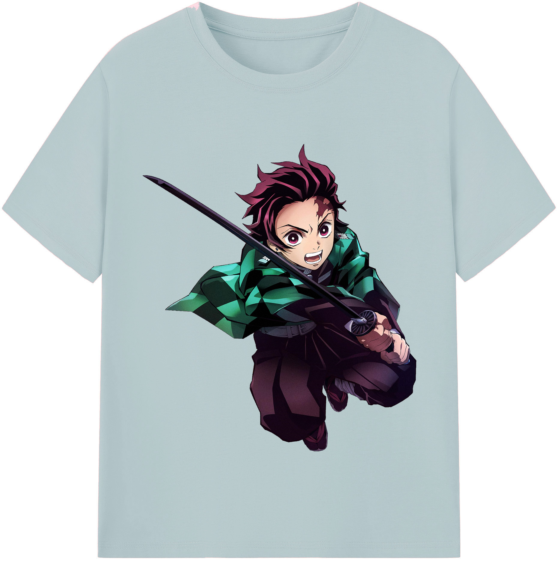 （画像用） 鬼滅の刃 竈門 炭治郎／かまど たんじろう Kamado Tanjirou 綿100％半袖Tシャツ（フロントプリント）